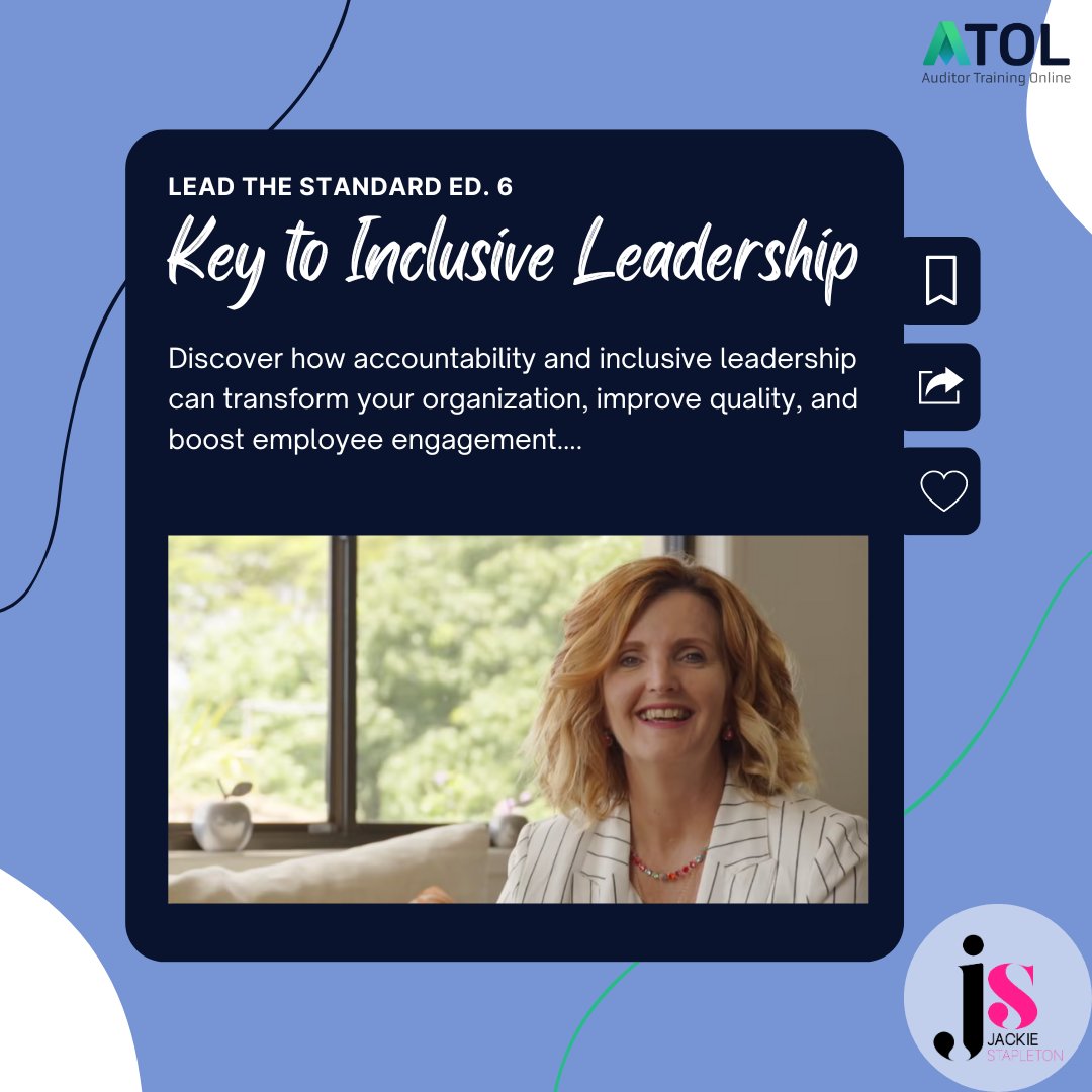 [Lead the Standard Ed 6] The Key to Inclusive Leadership: How Accountability Drives Organizational Performance.
bit.ly/3Xhg7eT
#accountability #inclusiveworkplace #OrganizationalPerformance #leadership #success #employeeengagement #auditortrainingonline #leadthestandard