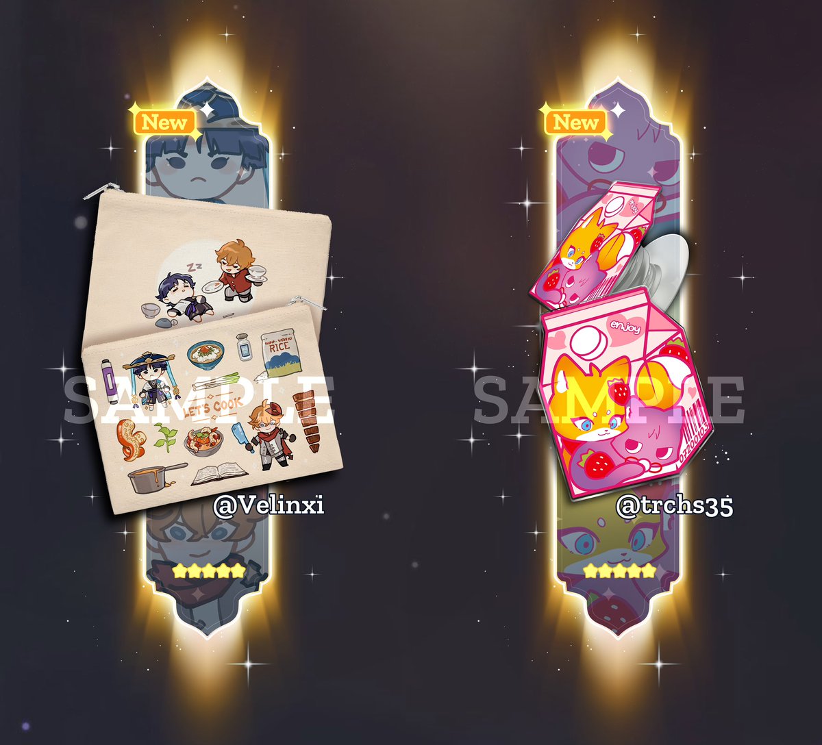 611MART's tweet photo. Revealing these tasty and tasteful merch items from our full bundle!
🐀Scaratatouille Pouch🥘 by Toymaker @velinxi
🐱Scarameow and Foxtaglia Popsocket🦊 by Toymaker @trchs35
#611gachapon #chiscara #fandago https://t.co/lcaVyuU0xX