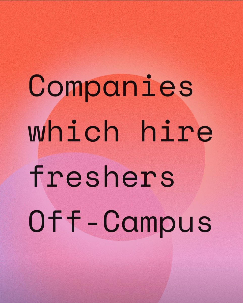 Companies which hire freshers Off-Campus kindly save it & share it 🙌💯

A Thread 🧵