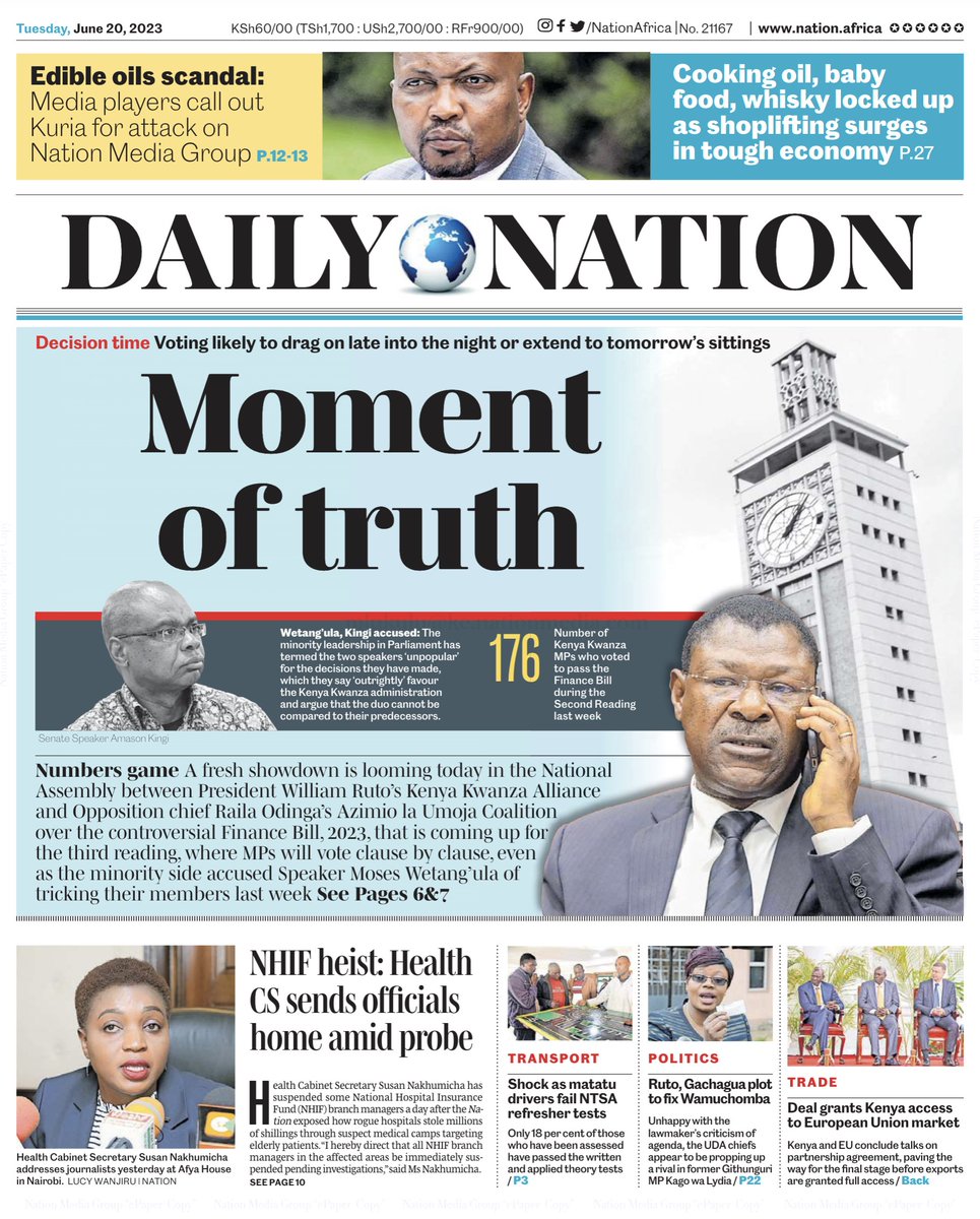 Moment of truth - Wetang’ula, Kingi dalliance with Executive sparks storm

Read more: epaper.nation.africa