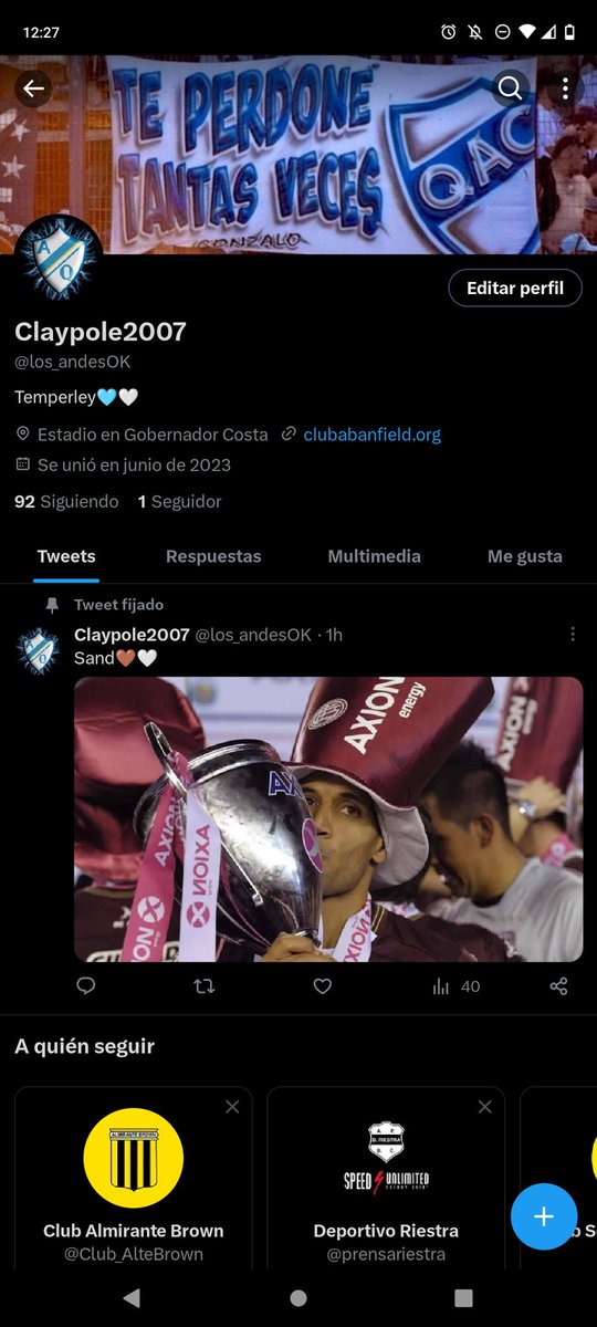 Si no me seguís no sos hincha de: