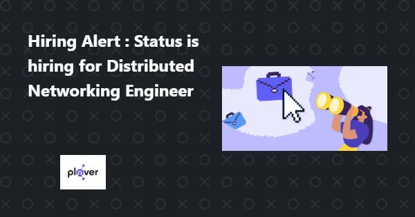 Hiring Alert: Status Inc is hiring for Distributed Networking Engineer 
buff.ly/4462vp6 
Remote Status: Fully Remote 
Location: Worldwide 
Skills: #JavaScript #Python #javascript #remotejobs #softwarejobs #remotehiring #hiring #jobalert #hiringnow #workfromhome #remote