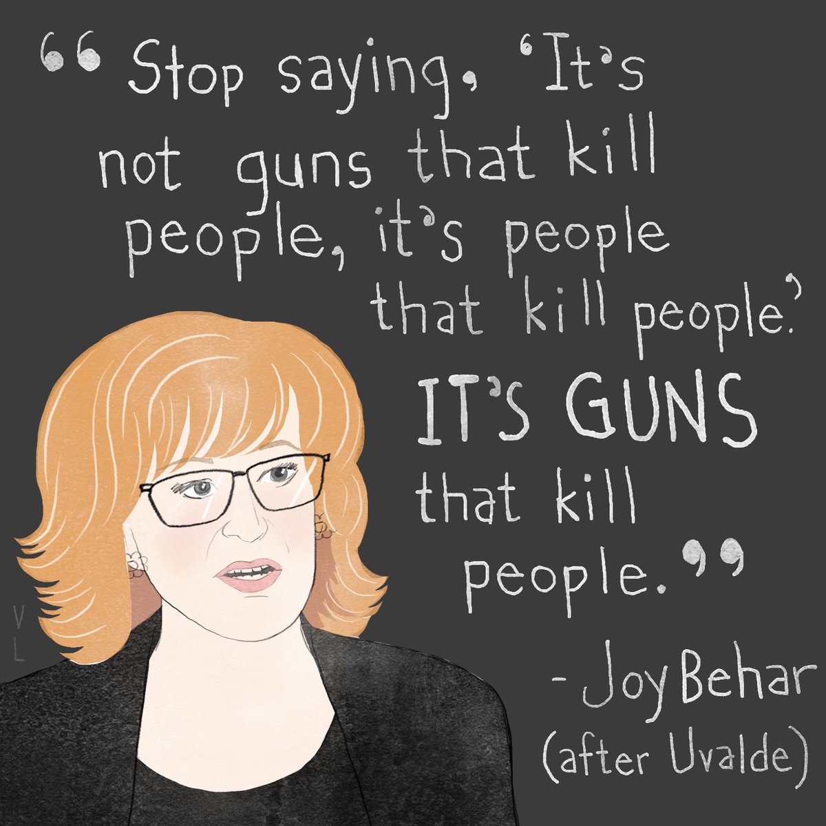 This quote from @joyvbehar is from a wonderful discussion on The View which aired after the #Uvalde mass shooting. 🧡 #endgunviolence #guncontrolnow #banassaultweapons #protectourkids #theview #joybehar #violetlemay