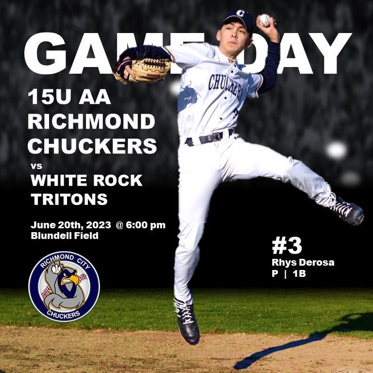 TOMORROW @ Blundell Field our 15U AA Chuckers take on White Rock at 6pm ⚾️ #rcbachuckers