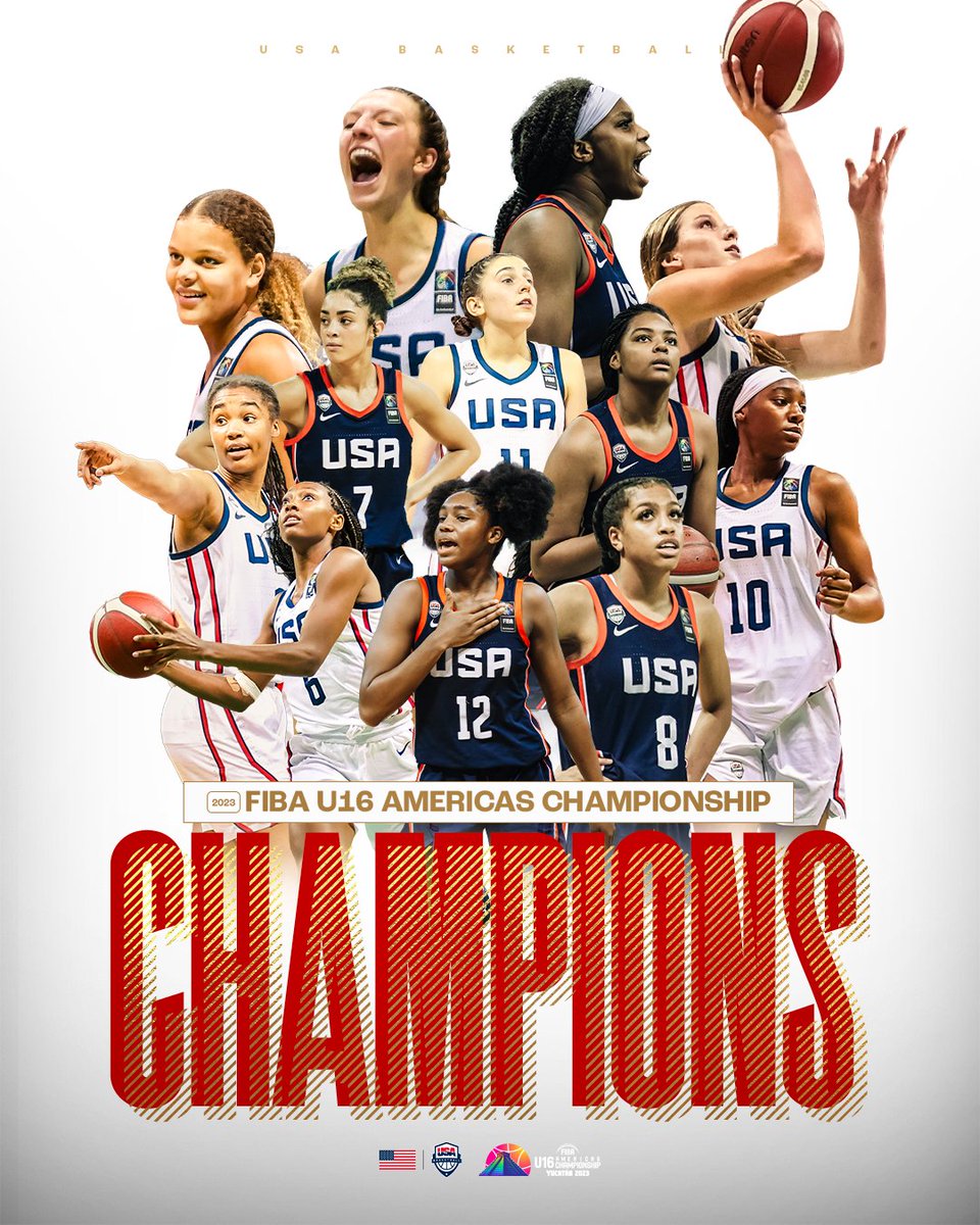 🇺🇸 #USABWU16 are the 2023 #FIBAU16Americas Champions! 🏆🥇
