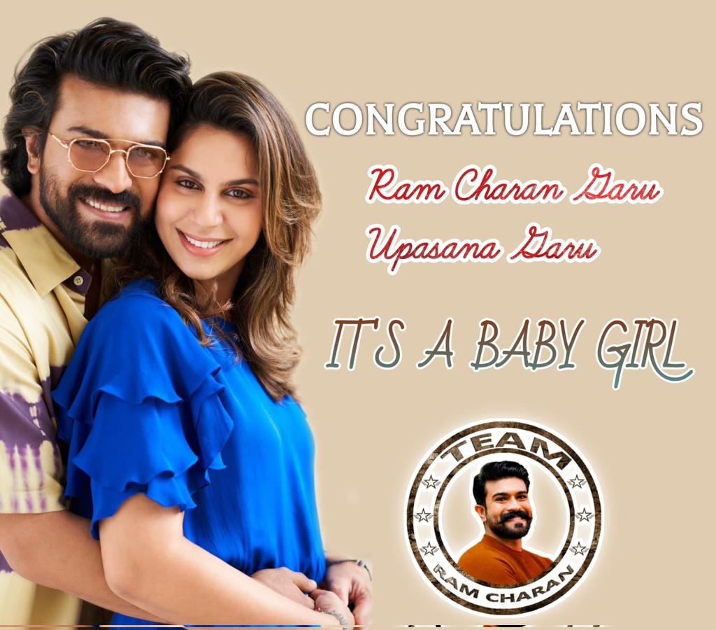 MegaYouthForce's tweet photo. Baby Girl  ❤️❤️❤️
Congratulations To  Our Global Star RamCharan &amp; Upasana Ma'am  #TeamRamCharan https://t.co/BRsBNqX0Of