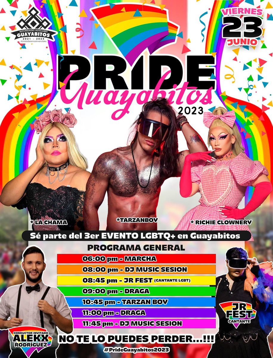 GAYabitosNay's tweet photo. PRIDE GUAYABITOS 2023

Presentes:
#ColectivoAquelarreNayarit
#JRfest
@OficialAlekx 

@SETACVALLARTA 
#PrideGuayabitos2023 https://t.co/j1a0XAJJgT