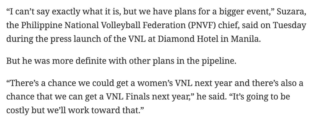 World Championships and VNL -> 🇵🇭?

🤔🤔🤔
sports.inquirer.net/515101/vnl-hos…