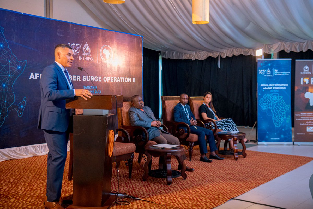 INTERPOL_Cyber's tweet photo. The mission to ensure safer communities starts here in Tanzania with #INTERPOL’s Africa Cyber Surge Operation II kicks off. 40 experts from 20 countries discussed strategies to combat #Cybercrime in Africa. #AFRIPOL #UKFCDO #GROUPIB #USDOJ #Uppsala #COE https://t.co/6HZ1VLYvvQ