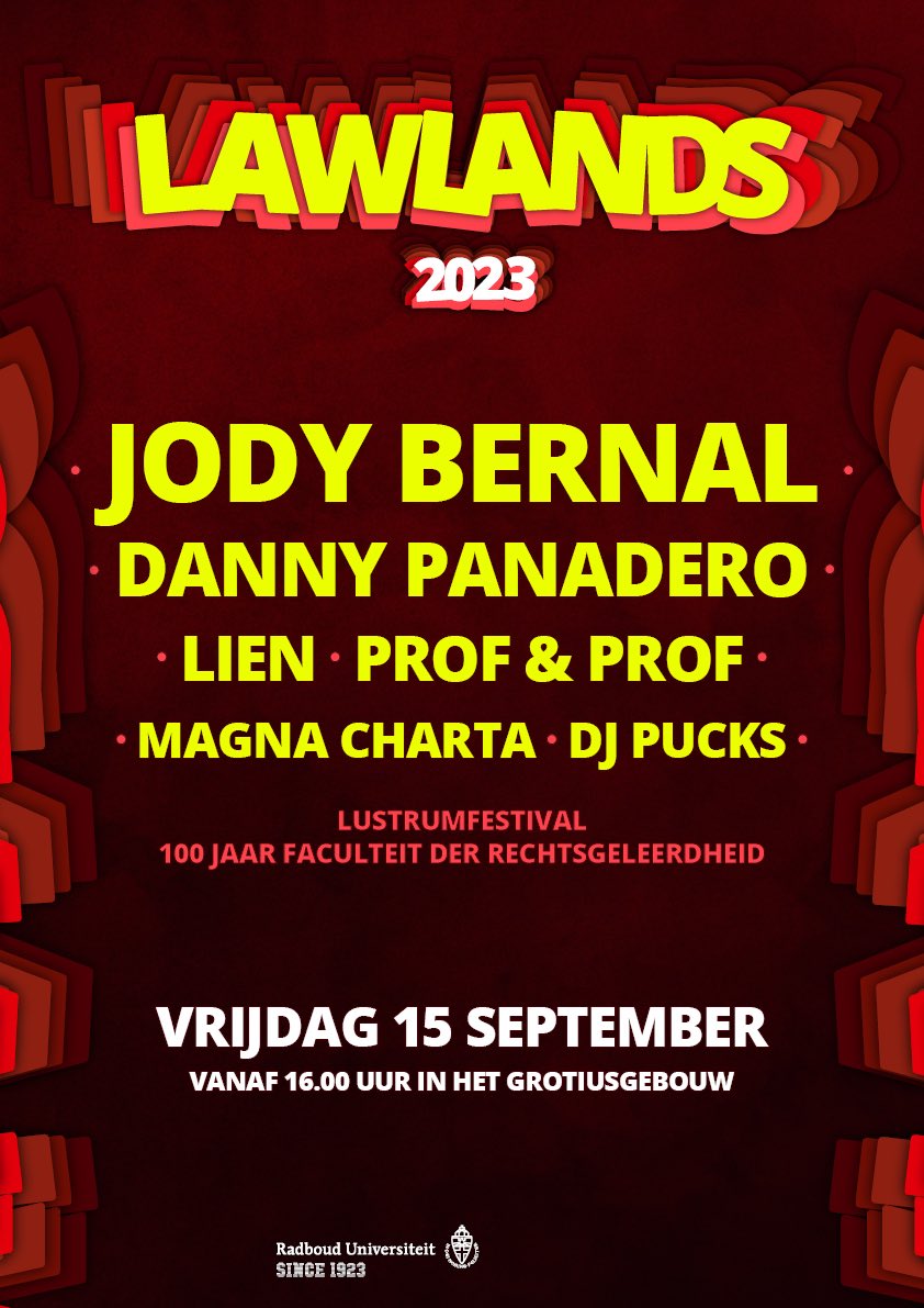 Niet met een O maar met een A👌De geruchten zijn waar❗️Wij 🎓&amp;🎓 staan op LAWLANDS, op 15 september 2023, Radboud University. Ben je erbij? Wij wel❗️🤟&amp;🤟