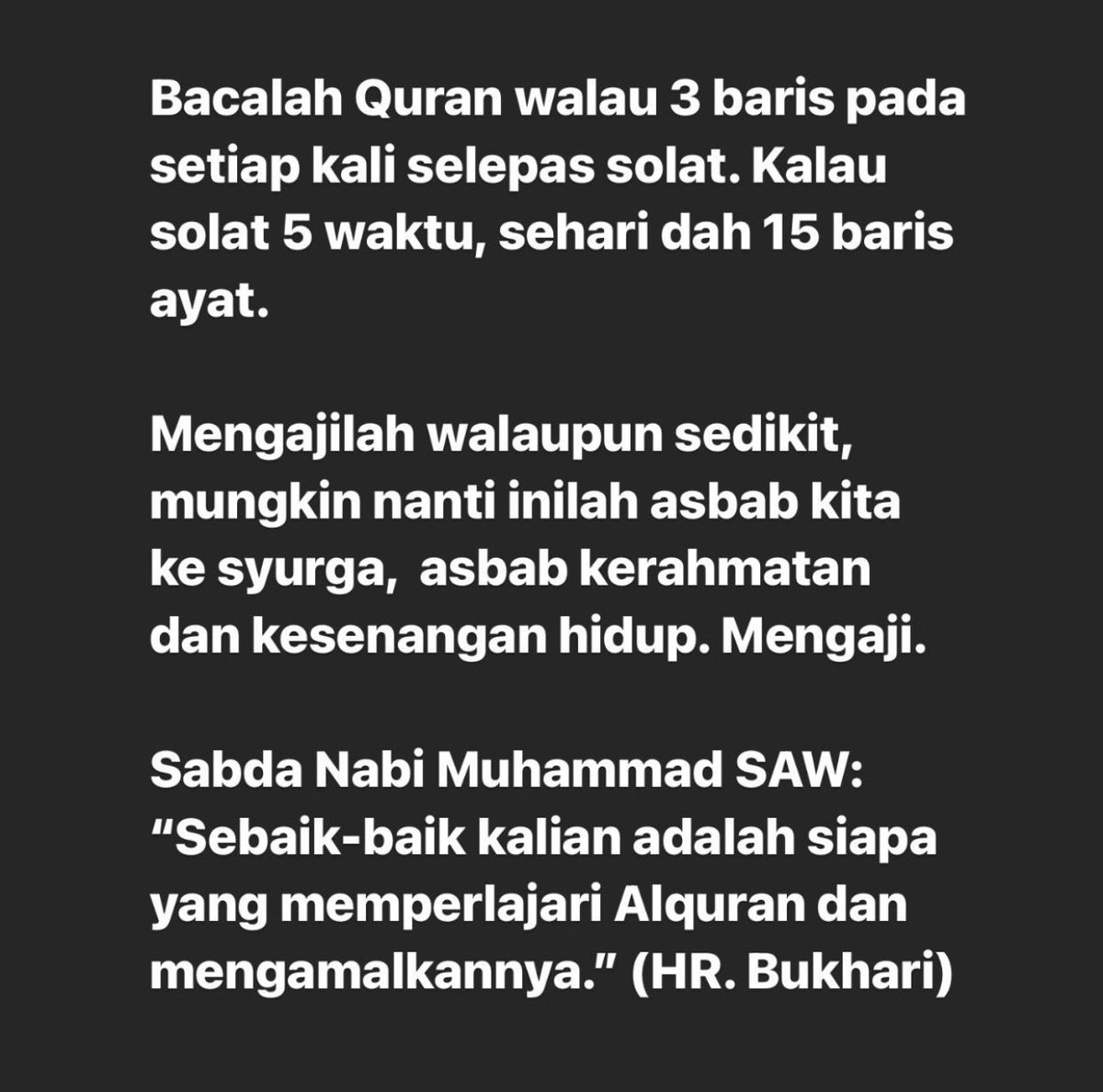 SantapanMinda's tweet photo. Bacalah Al Quran setiap hari. 

#thinkquran https://t.co/e9O9YJUOhH