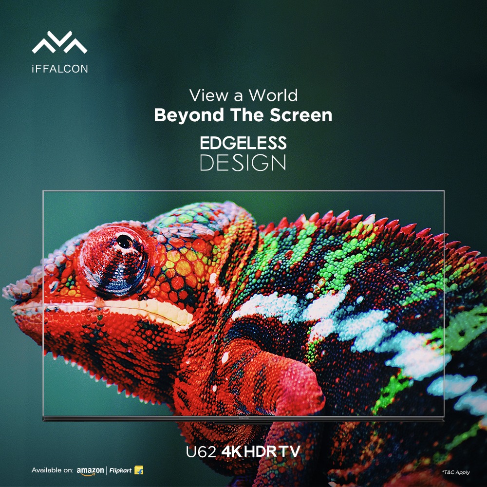 iFFALCONIndia's tweet photo. Allow yourself to experience true entertainment with the #EdgelessDesign of iFFALOCN’s #U62 4K HDR TV. The unique 3-sided Frame-less design is there to let you enjoy a full-screen and wider visible viewing experience.
Buy Now: https://t.co/JVJM8VmUnj
#iFFALCON #U62 https://t.co/jWb8ypOWcP