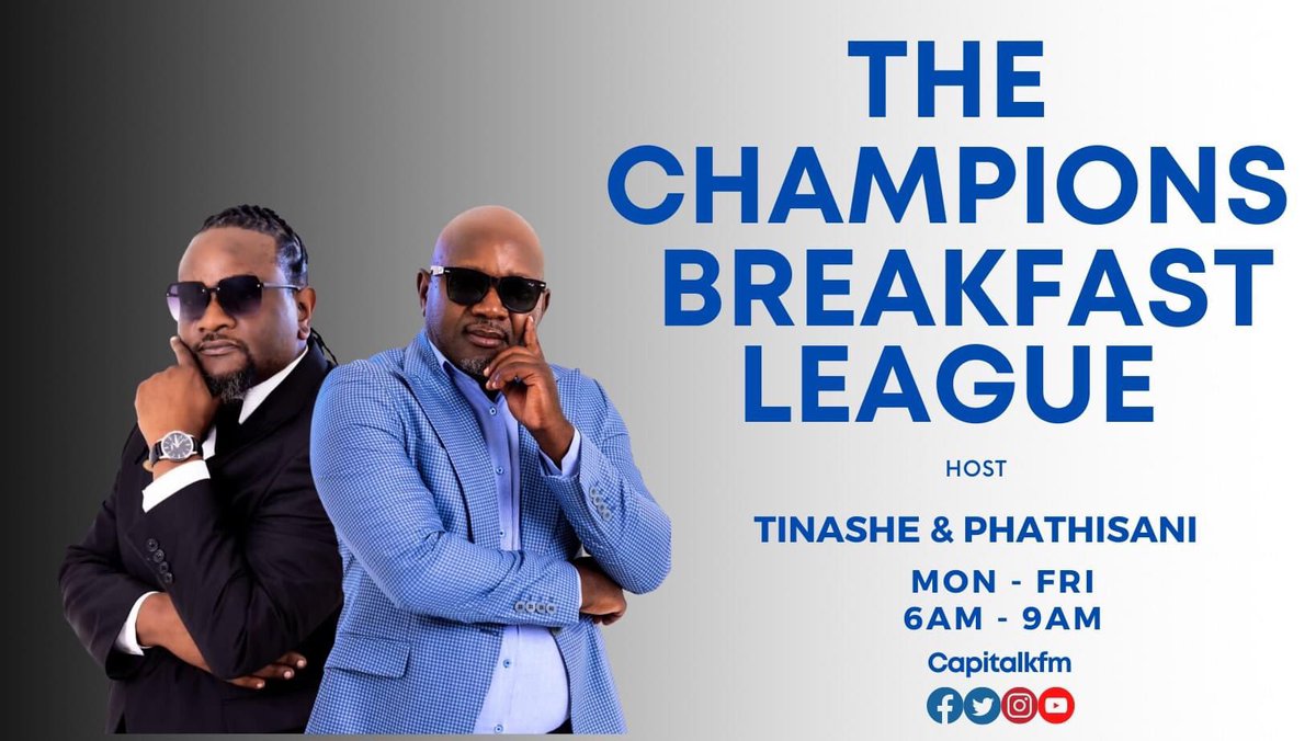 capitalkfm's tweet photo. lt's time for The Champions League Breakfast. Tune in as they serve you everything you need to know on Harare's Hottest Frequency.
#HararesHeartBeat #keepit100point4fm #HararesHottestFrequency #Capitalk #TheChampionsLeagueBreakfast https://t.co/L3gkujOkna