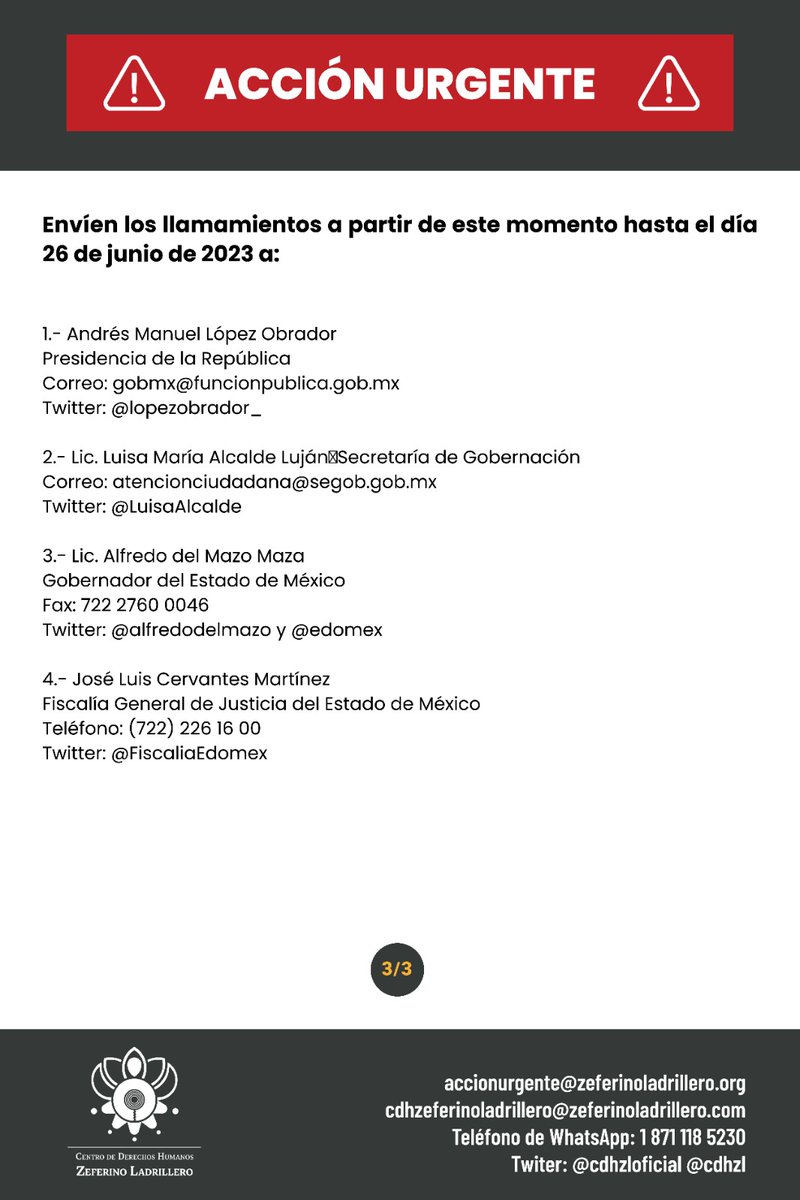 Asesinan a Defensor del Agua y la Agroecología Álvaro Arvizu Aguiñiga

Se hace un enérgico llamado a las autoridades del #Edoméx 🇲🇽 #AccionUrgente

<a href="/lopezobrador_/">Andrés Manuel</a> <a href="/LuisaAlcalde/">Luisa Alcalde</a> <a href="/alfredodelmazo/">Alfredo Del Mazo</a> <a href="/Edomex/">Gobierno del Estado de México</a> <a href="/FiscaliaEdomex/">Fiscalía Edoméx</a> <a href="/MyrnaGarciaMx/">Myrna A García Morón</a> <a href="/CODHEM/">Comisión de Derechos Humanos del Estado de México</a>