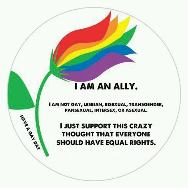 I am an Ally. I support this crazy thought that people should have equal rights. #marriageequality