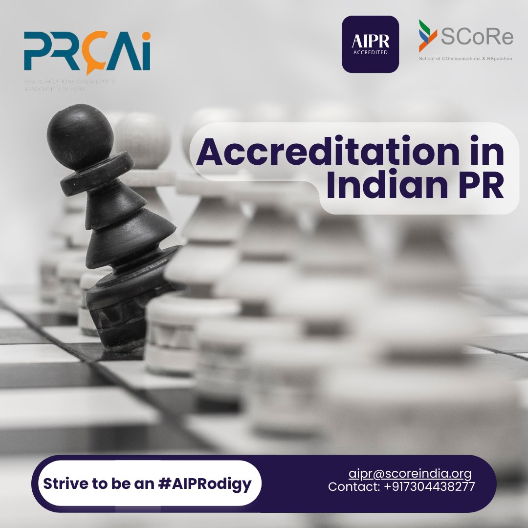 SCoReInd's tweet image. We at SCoRe are thrilled to announce our continued partnership in driving the Accreditation in PR (AIPR) program! 🎉  
 Proudly entering its third edition, the third application window for 2023 is now open!  

Apply now: prcai.org/aipr 

#AIPR #AIPRodigy