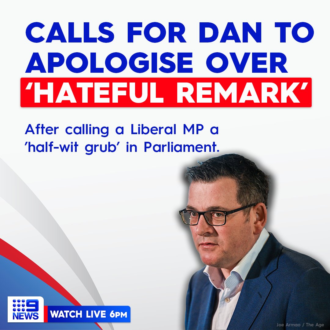 The state opposition is demanding an apology from Daniel Andrews, after he reportedly called a female Liberal MP a 'half-wit grub' in Parliament today. #9News