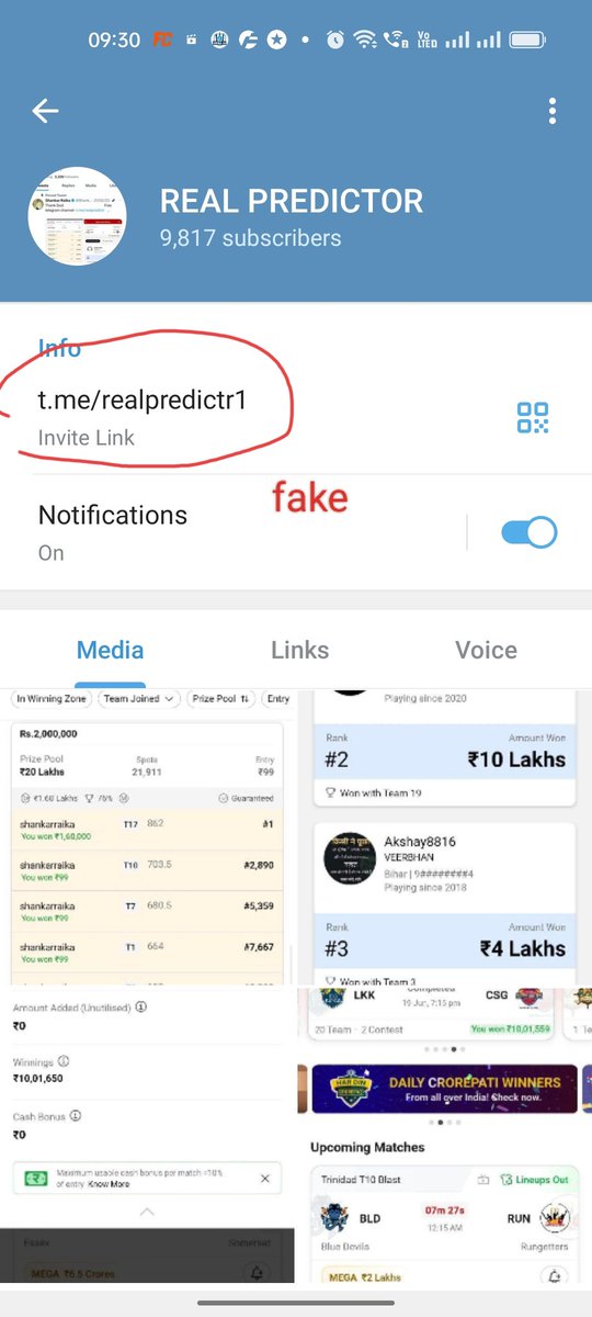 You can chake shankar raika 's original channel and fake so aware we not provide prime team t.me/realpredictr
