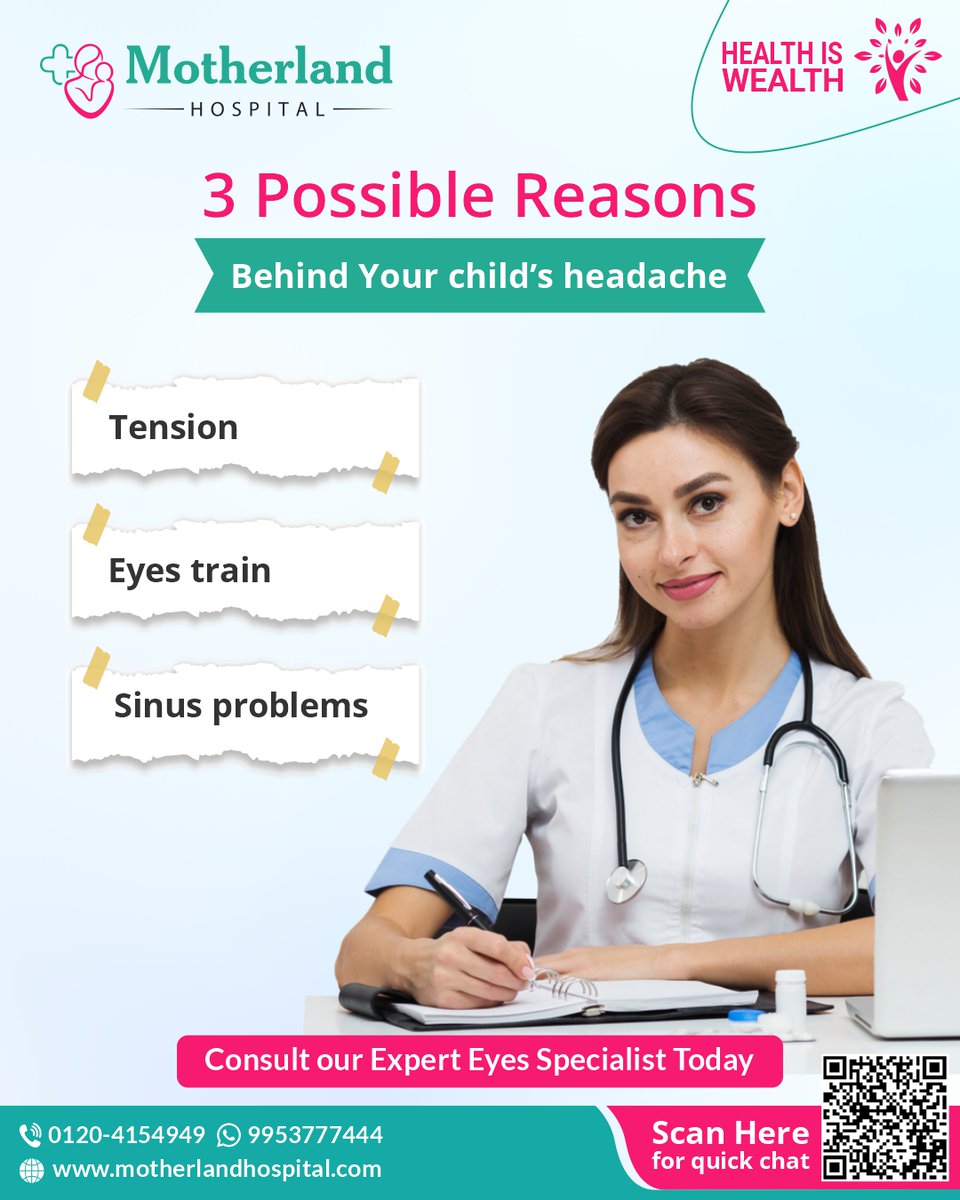 We have our team of pediatricians to diagnose and treat all your child’s health problems
Book your appointment: motherlandhospital.com/pediatrics/
#motherlandhospital #HeadacheAwareness #ChildHealth #HeadachePrevention