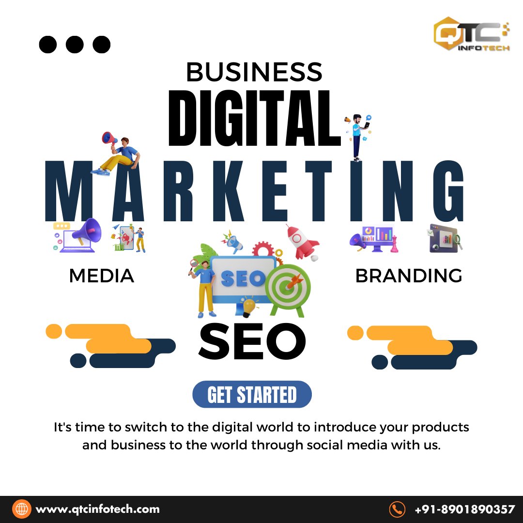 QtcInfotech's tweet photo. #DigitalMarketingGoals: Achieve Unparalleled Success with QTC Infotech's Expert Solutions. From SEO to social media marketing, we've got you covered. Let us boost your online presence, drive engagement, and generate leads. https://t.co/xpSs3KnHWt