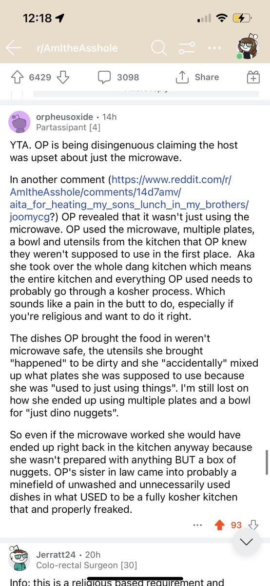malynberger's tweet photo. @mobydickenergy As if the initial post weren’t enough, OP apparently used numerous dishes and utensils AND the microwave. I can’t imagine the disrespect, betrayal, and the grief of having to re-kasher the entire space… https://t.co/4b8Zwkc6lv