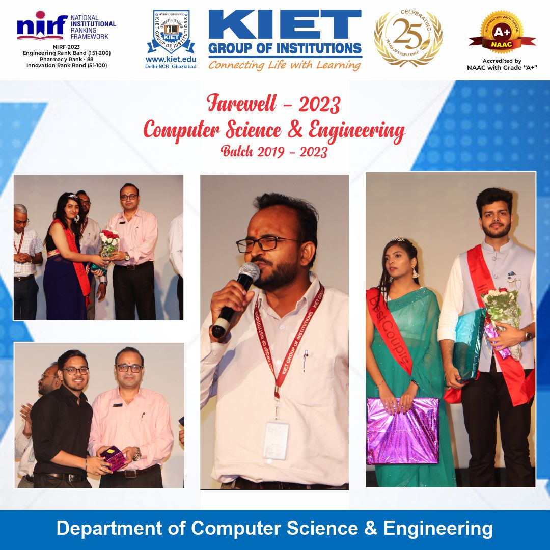 Kiet_edu's tweet image. Memories etched in code, friendships forged in algorithms: #farewell to an incredible journey with the brilliant minds of the Department of #Computer_Science_and_Engineering.

#kiet_group_of_institutions #KIETGZB #kietengineeringcollege #KIET #AKTU #AICTE  #CSEFarewell