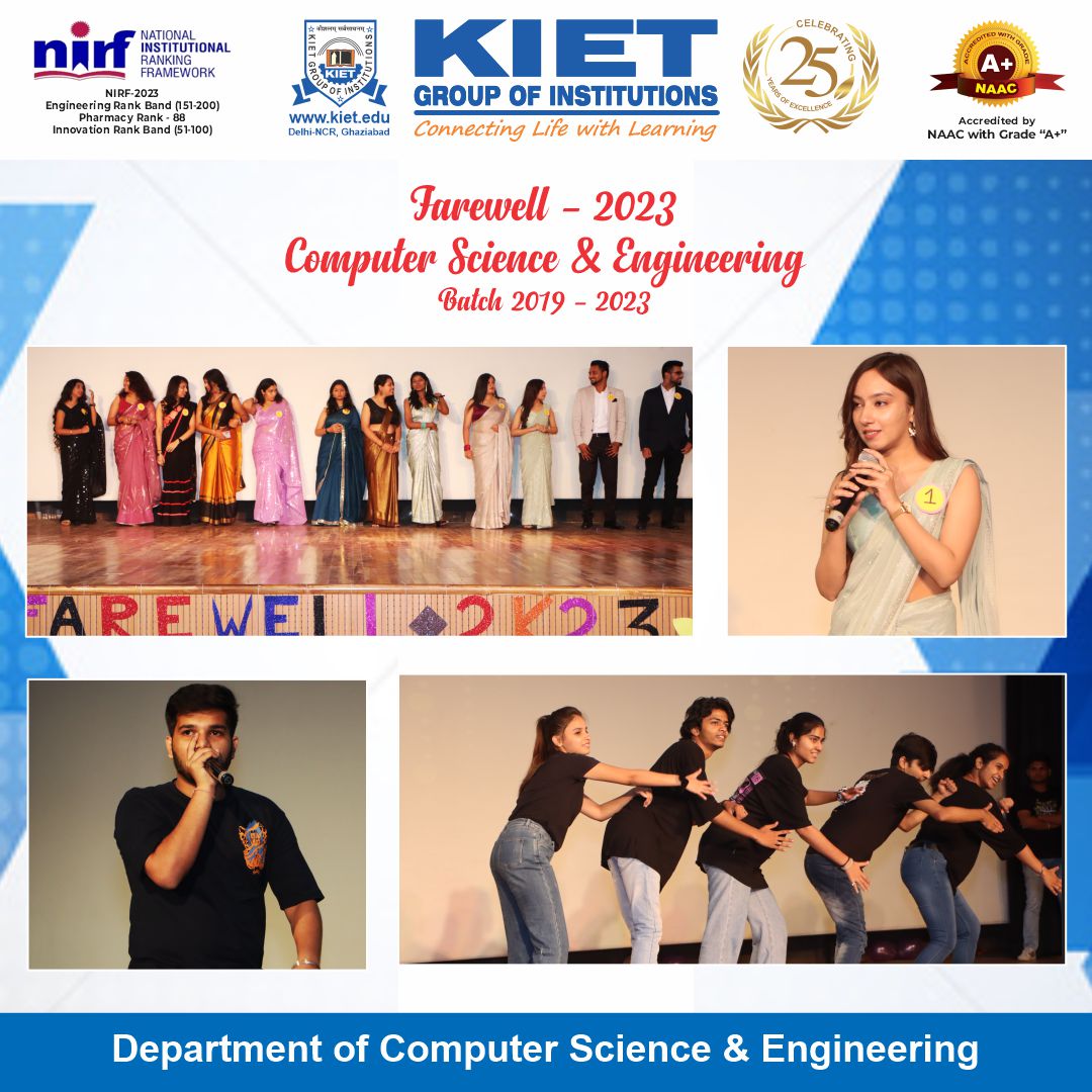 Kiet_edu's tweet image. Memories etched in code, friendships forged in algorithms: #farewell to an incredible journey with the brilliant minds of the Department of #Computer_Science_and_Engineering.

#kiet_group_of_institutions #KIETGZB #kietengineeringcollege #KIET #AKTU #AICTE  #CSEFarewell
