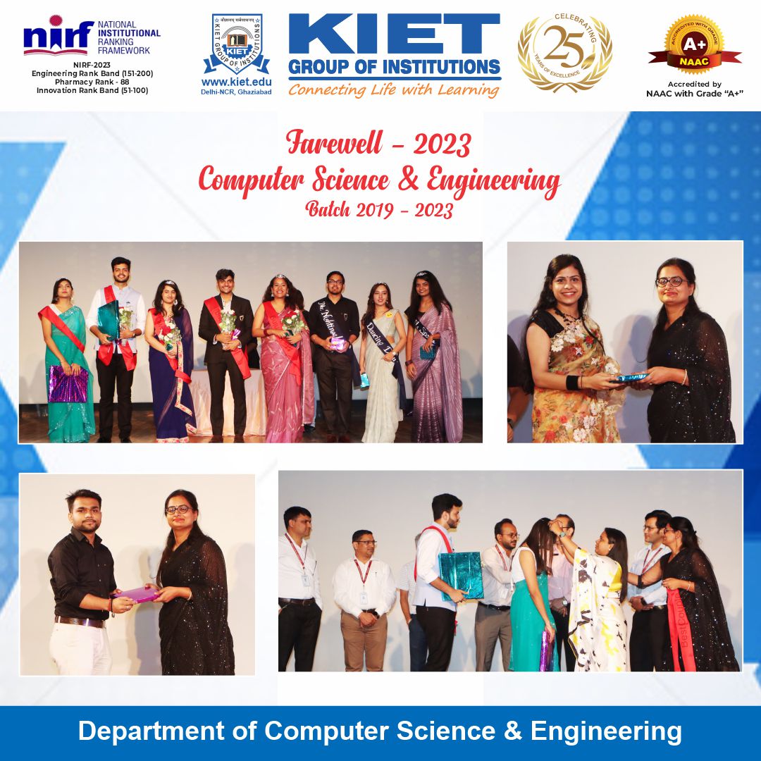 Kiet_edu's tweet image. Memories etched in code, friendships forged in algorithms: #farewell to an incredible journey with the brilliant minds of the Department of #Computer_Science_and_Engineering.

#kiet_group_of_institutions #KIETGZB #kietengineeringcollege #KIET #AKTU #AICTE  #CSEFarewell