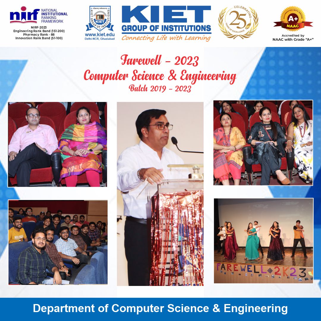 Kiet_edu's tweet image. Memories etched in code, friendships forged in algorithms: #farewell to an incredible journey with the brilliant minds of the Department of #Computer_Science_and_Engineering.

#kiet_group_of_institutions #KIETGZB #kietengineeringcollege #KIET #AKTU #AICTE  #CSEFarewell