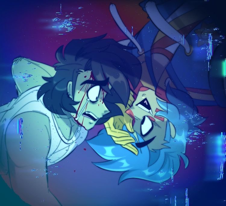 retrocameo's tweet photo. @symmoira This. The art is metaphorical instead of literal, but it’s such an interesting glimpse into Joseph’s/Jack’s mind. (Characters are Joseph Cullman/Joseph Haberdae &amp; Sunny Day Jack from Something’s Wrong With Sunny Day Jack) https://t.co/X4XWOLP7xi
