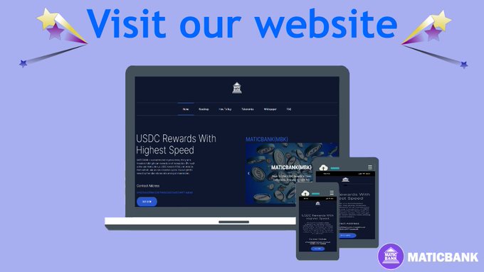 Discover the incredible advantages of #MATICBANK (#MBK) #token. Prepare to be amazed! 😉

For more information and to explore the full potential of MBK, visit our website at → maticbank.net.

#TokenLaunch #Quickswap #NewToken #NewCrypto #Polygon #DEX #reward #USDC