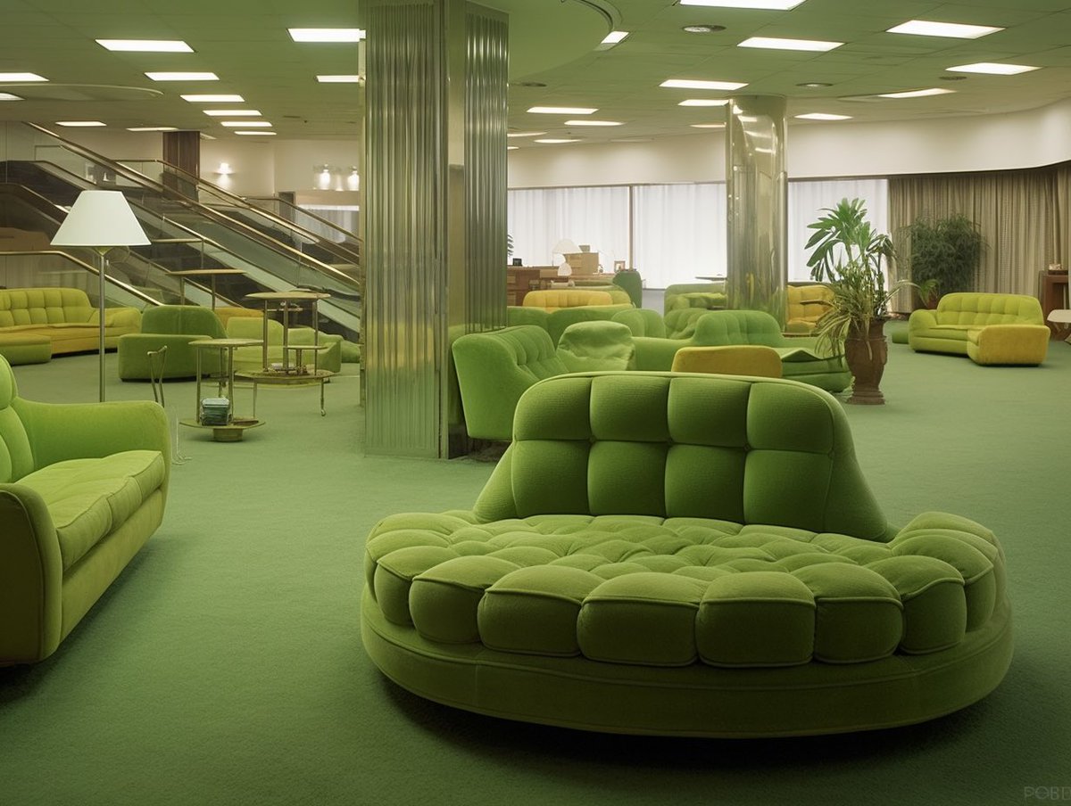 ztwalsh's tweet photo. In the new world, green velvet was the finest of materials…

#decor #midcenturymodern #lobby #store #architecture #interiordesign #ai #aiart #aiphotography #aiartcommunity #openai #midjourney #midjourneyart https://t.co/v2HDbgaast