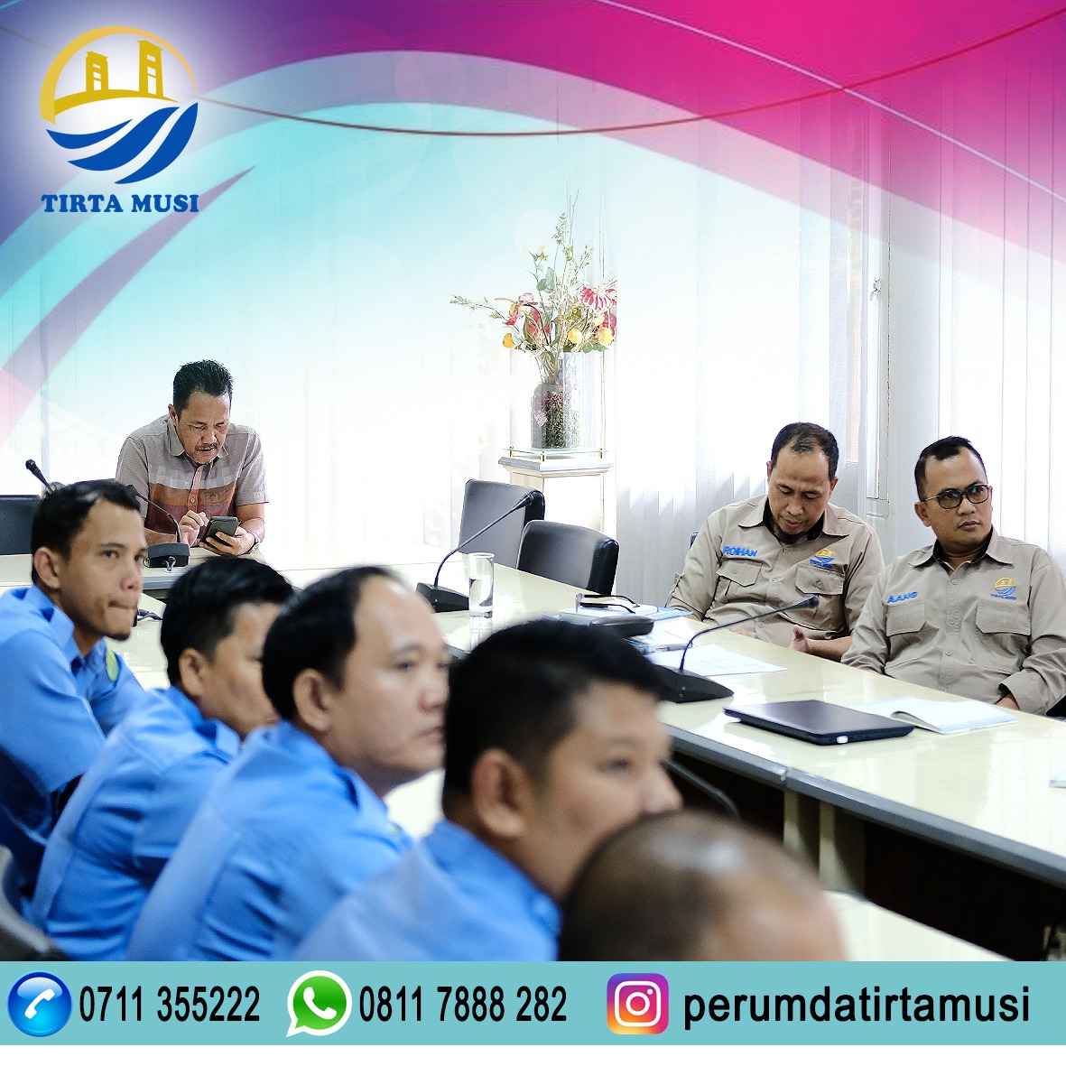 TirtaMusi's tweet photo. Selasa, 20 Juni 2023.

Kunjungan  kerja Perumda Tirta Randik dalam rangka konsultasi terkait penyusunan  Renbis yang di sambut oleh Direktur Utama, Bapak Andi Wijaya Adani,  Direktur Teknik, Bapak M. Azharuddin dan Direktur Operasional, Bapak H. Cik Mit. https://t.co/cxIgZs6zmH