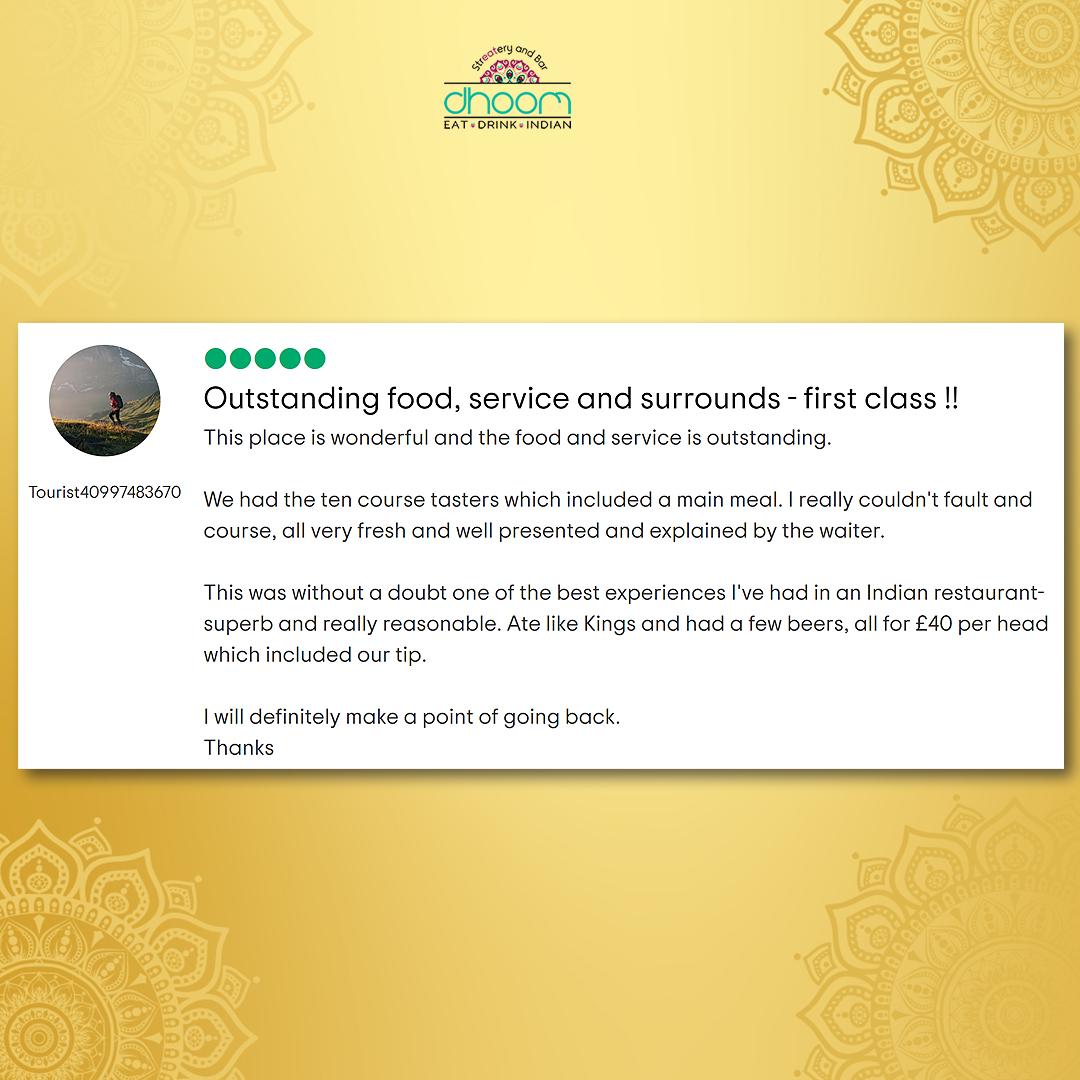 'This was without a doubt one of the best experiences l've had in an Indian restaurant.......'

Encouraging words like these are the best reward for our team.🤩

THANK YOU Dunfermline, Fife 🙏🏽

#guestreview #fife #bestrestaurant #tuesdayvibe