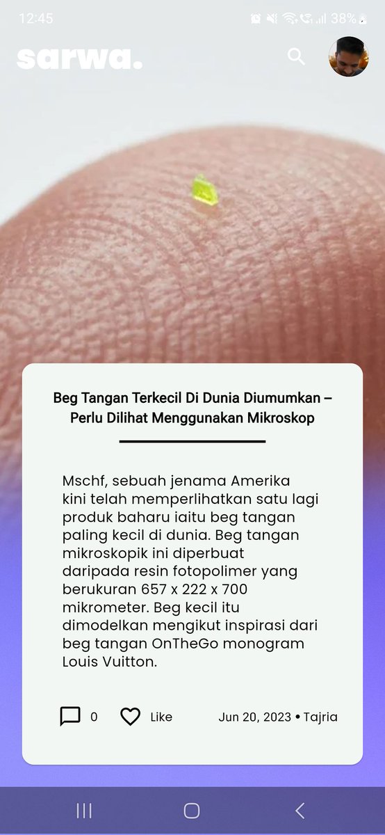 SarwaApp's tweet photo. Mschf memperlihatkan beg tangan terkecil di dunia https://t.co/g9rOrobJId https://t.co/oEzdiHYs0R