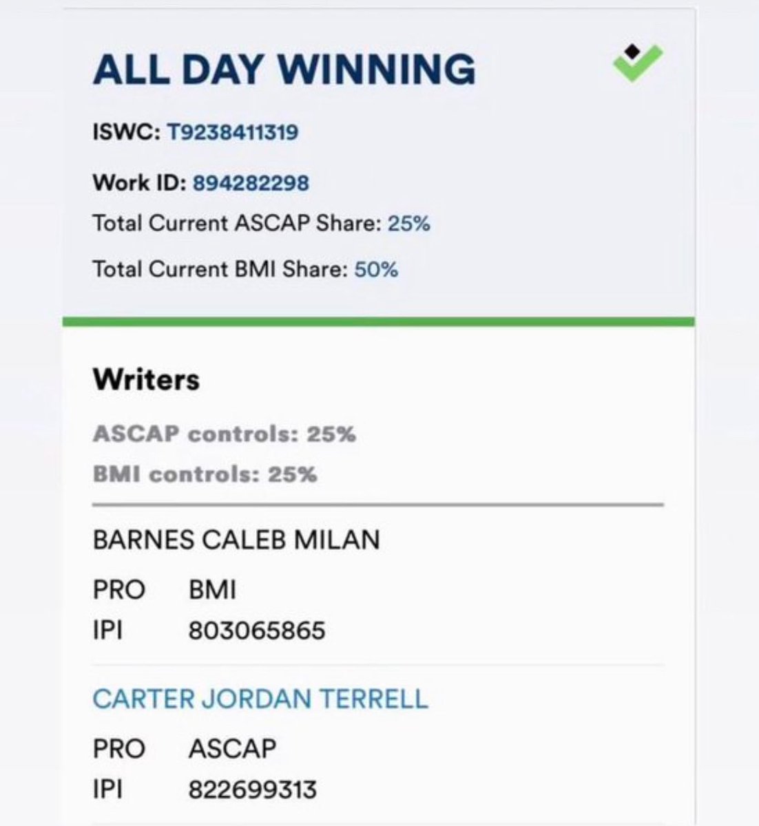 two songs have been cleared on ASCAP with carti and uzi 👀