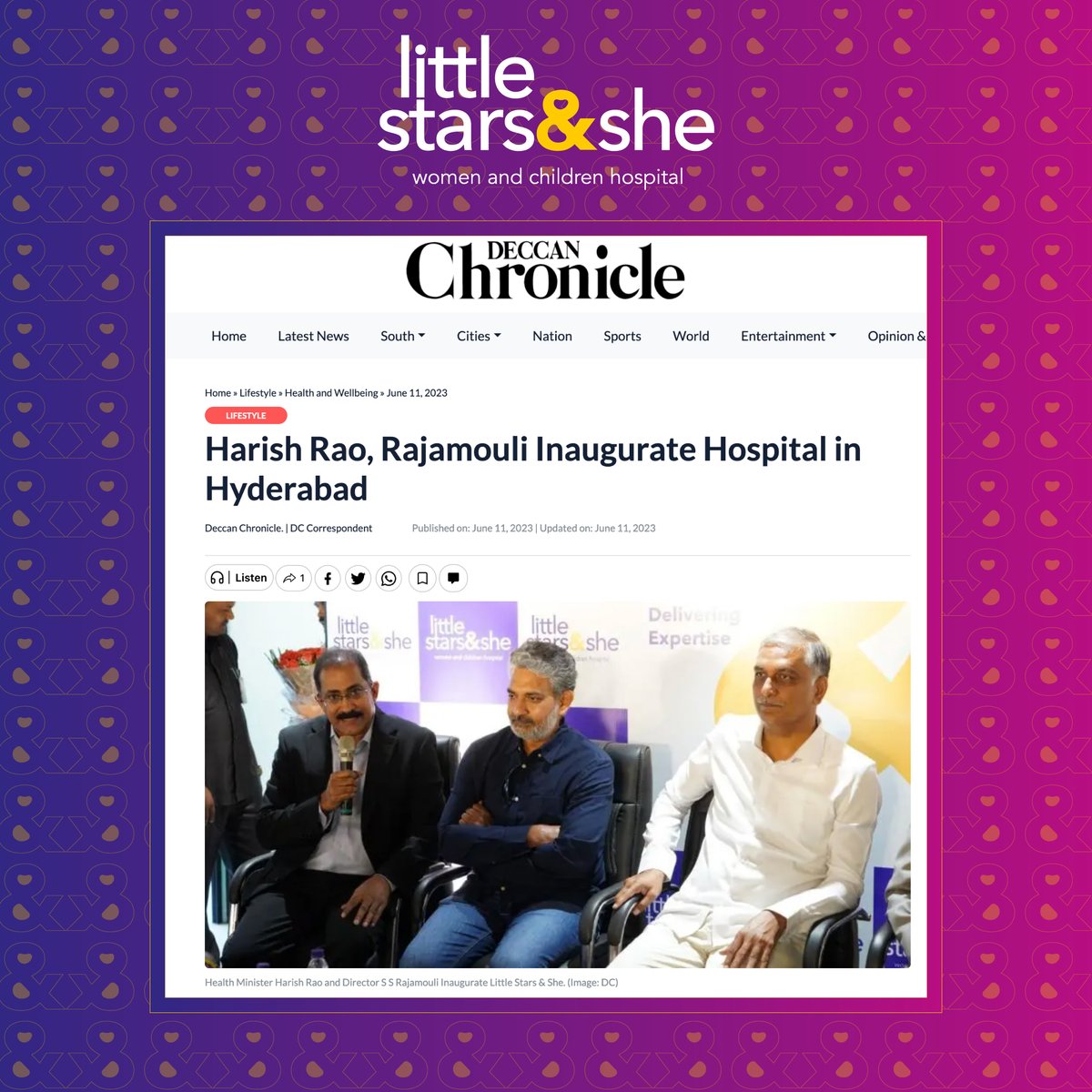 LSCHospital's tweet image. Our grand inauguration - covered by Deccan Chronicle

To watch the full article, click the link in our stories!
deccanchronicle.com/lifestyle/heal…

#Inauguration #News #PressArticle #DeccanChronicle #LittleStarsAndShe #ChildrensCare #WomensCare #Healthcare #Gynaecology #Pediatric