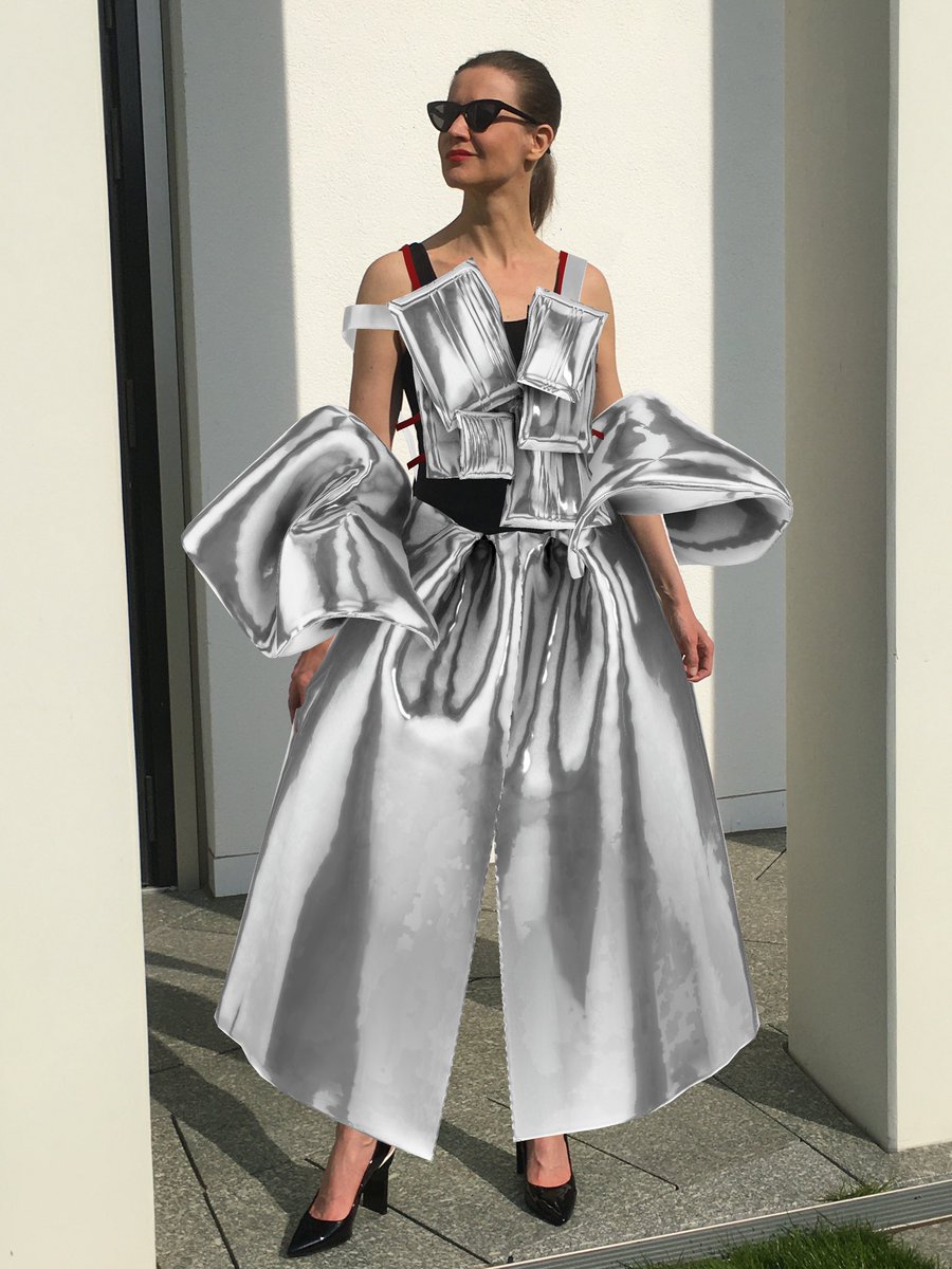 wearmeta2021's tweet photo. Love this METALLIC DRESS by @Velina92585278 @zero10_app Wear in AR The Future of Fashion #digitalfashion #AR #digitaldress #digitalart #clo3d #digitalstyle
https://t.co/sVwwpcd9tD https://t.co/pXhQUoNpVz