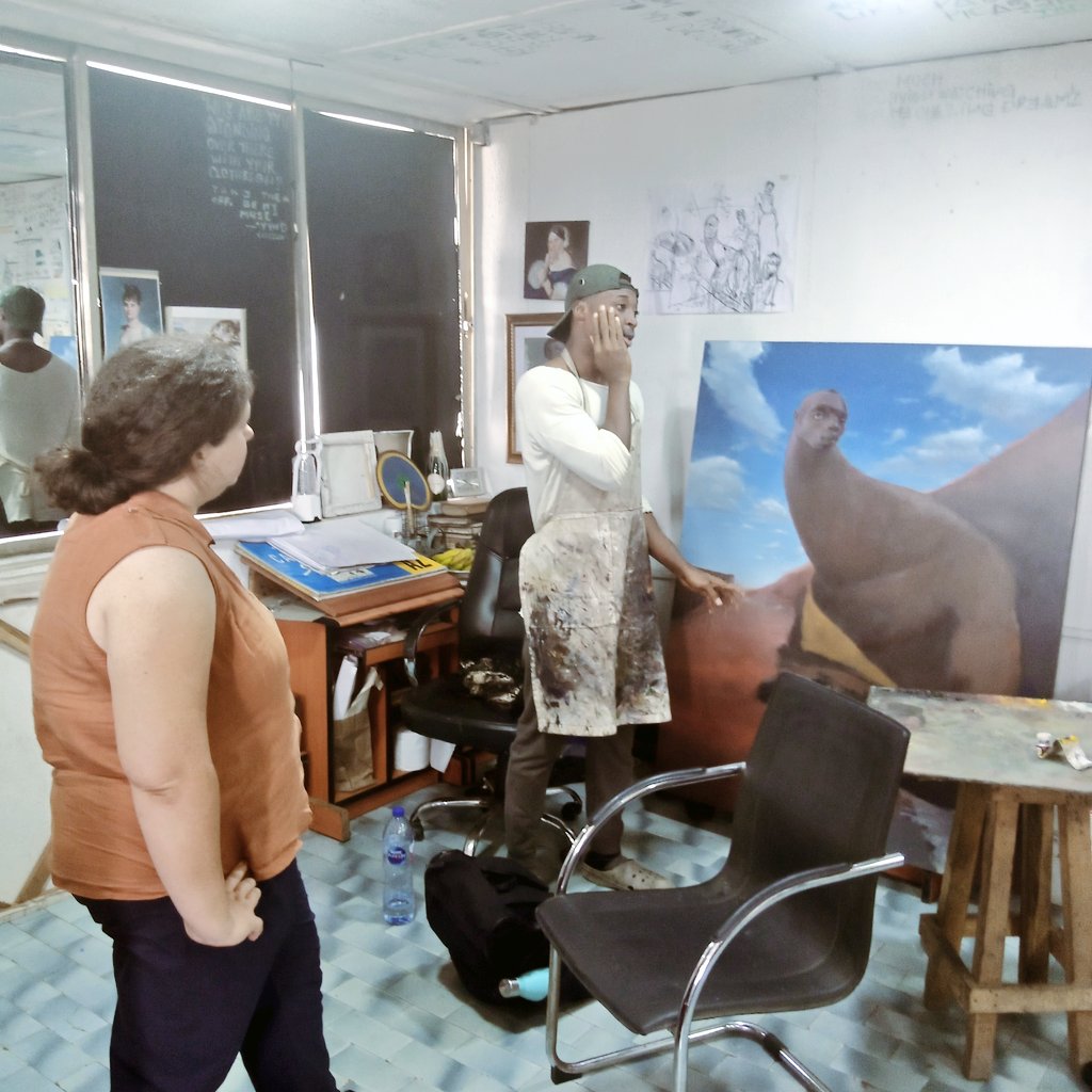 #flashback Jahyém Jombo at his Benin-City  studio visitd by BBC's @MayeniJones circa 2021
photo cred: @Joefine001