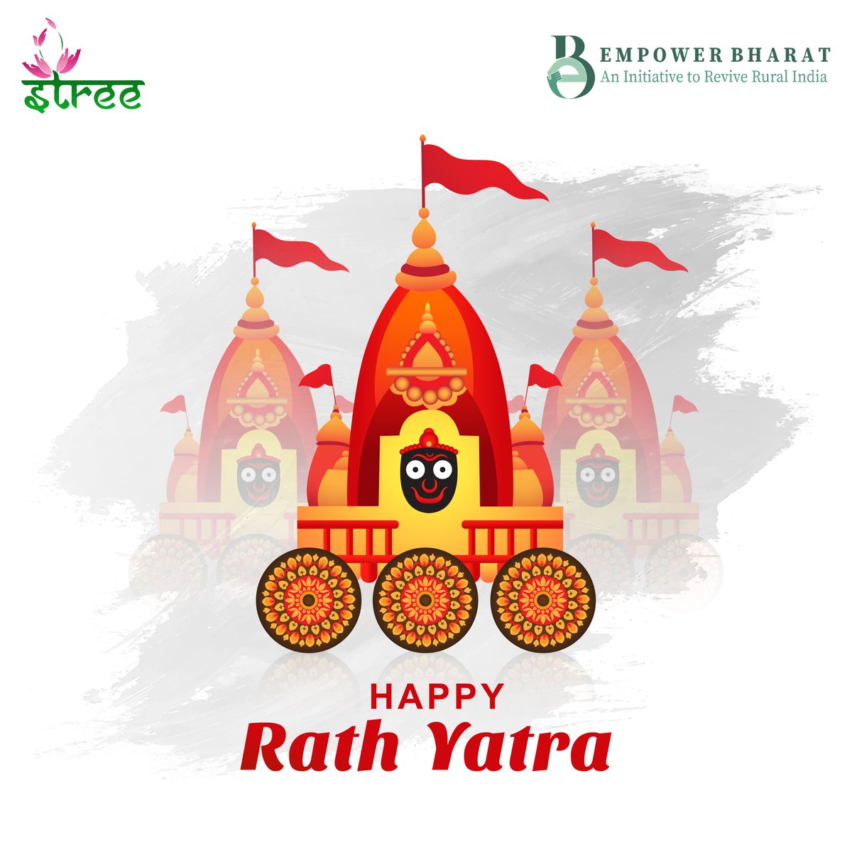 StreeSafety's tweet photo. Empower Bharat team wishes you all, a very blessed Rath Yatra of Puri. May Lord Jagannath shower us with peace, prosperity & progress.
#RathYatra #JaiJagannath #streesafety #empowerbharat https://t.co/yz71bQJUbk