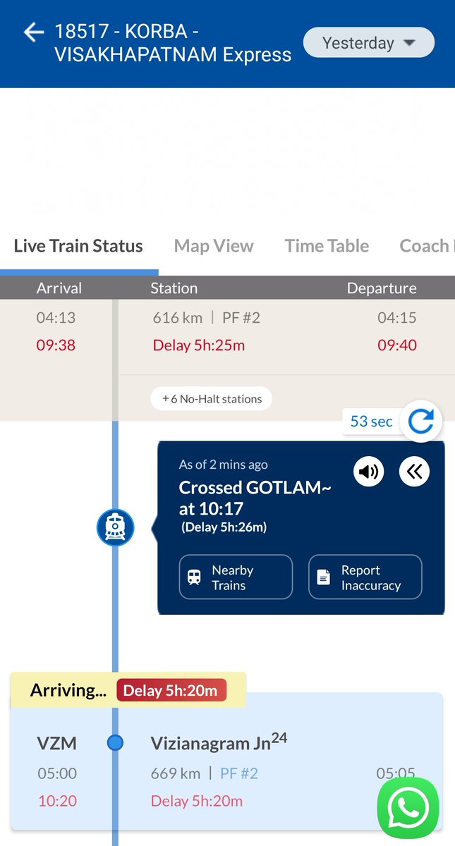 A_Saikiran2000's tweet image. Train number 18517 korba-vskp express is delayed by 5 hours horrible experience. Can we expect a refund of our amount
@IRCTCofficial
 @RailMinIndia
 @EastCoastRail 
@NorthEastRail
@RailwaySeva
@RailwayNorthern
 @SCRailwayIndia @serailwaykol
@VizagRailways 
#railways 
#irctc
#vskp