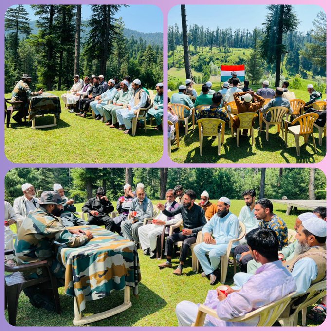 𝗖𝗛𝗔𝗜 𝗣𝗘 𝗖𝗛𝗔𝗥𝗖𝗛𝗔. Yamrad Army Camp conducted an engagement with the Ward Members, Sarpanches, and Govt Employees of the villages in an effort to strengthen ties between the local community and security personnel.
#kashmir #oriele
#chaipecharcha