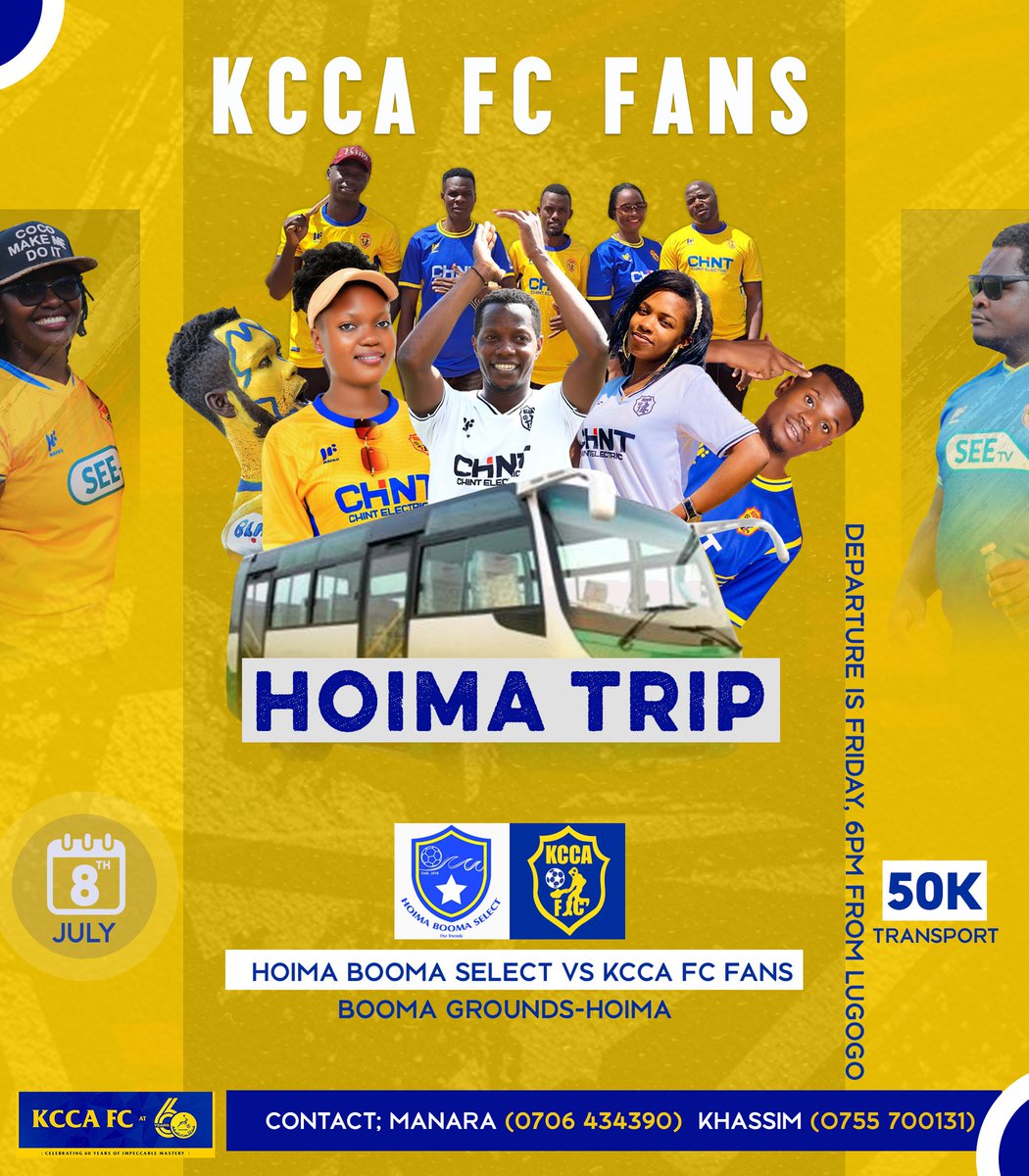 Take a look
Mark the calendar 
Get your kit ready 
Most importantly, grab your jersey, we are visiting Hoima