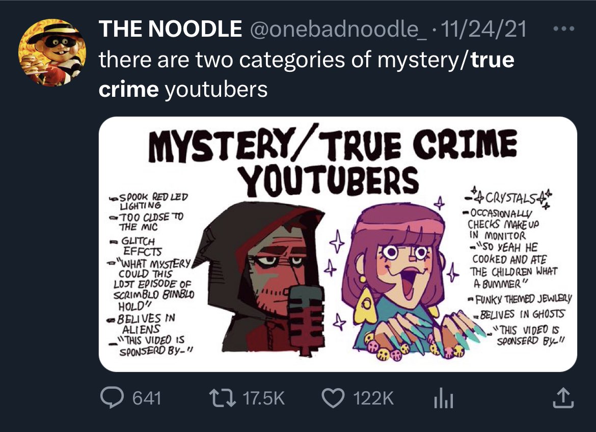 for a while it used to be this dumb true crime youtuber tweet but it has recently been dethroned