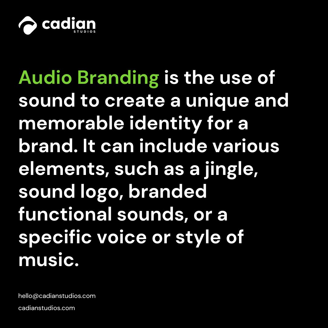 CadianStudios's tweet photo. The sound of your brand is the sound of success.
#audiobranding #soundidentity #brandsound #sonicbranding #audiologo #sounddesign #brandvoice #audiomarketing #musicbranding #audioadvertising #audio #music #cadianstudios https://t.co/oqdbx9W1Qt