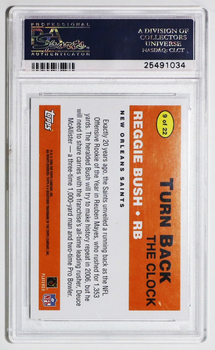 2006 @Topps Turn Back The Clock in 1957 design Reggie Bush RC PSA 10 #nflcards #reggiebush #2006Topps #topps #footballcards #thehobby #cardcollection #cardcollecton #collectwhatyoulike #whodoyoucollect #1957Topps