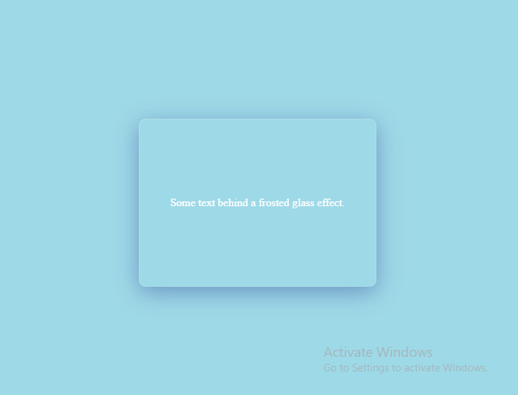 pk_stack's tweet image. Frosted Glass Effect - CSS
&lt;!DOCTYPE html&gt;
&lt;html&gt;
&lt;head&gt;
&lt;title&gt;Page Title&lt;/title&gt;
&lt;style&gt;
body {
  background-color: #ADD8E6;
  height: 100vh;
  display: flex;
  align-items: center;
  justify-content: center;
}
.frosted-glass {
  width: 300px;
  height: 200px;
  background:…