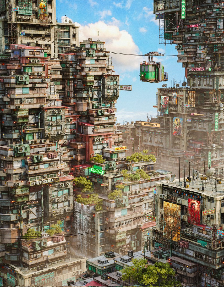 Segmental Rise. GM! 

Imagine living somewhere in between those segments and you need fresh air to calm.

Would that be a peaceful moment in such constipated environment or will get more accustomed within those blocks?