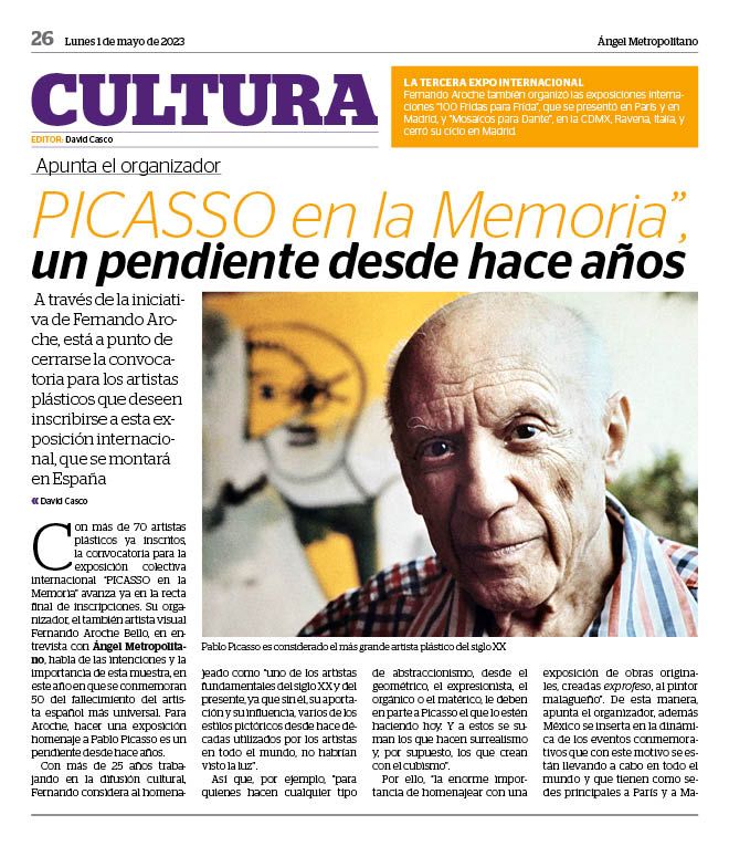 Arq_AVC's tweet photo. Les comparto algunas publicaciones de la Expisición en donde participo: Picasso en la Memoria que se inauguró ayer en Barcelona, con motivo de la celebración del 50° aniversario luctuoso de Pablo Picasso https://t.co/80BtIZJ7rb