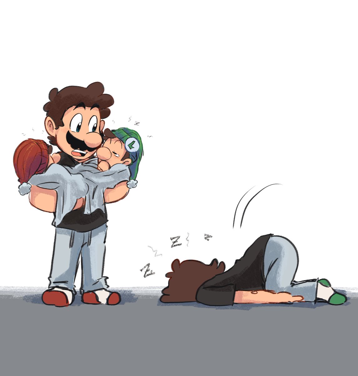 🎵Lullaby
(I finally redrew this oh my god I've been getting notifs for this almost 2 year old tweet recently so I acted on my repulsive thoughts of the art style ((it didn't change much but whatever)))
#mario #luigi #babymario #babyluigi